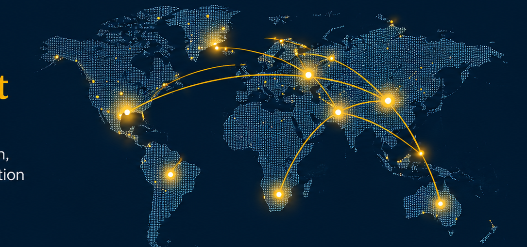 Global network map showing international vehicle export connections from Japan